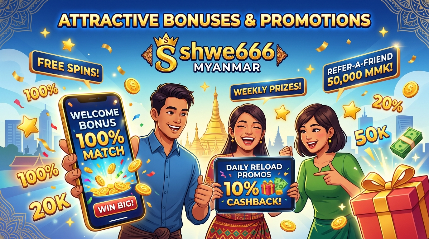 Shwe666 Myanmar ၏ ဆွဲဆောင်မှုရှိသော ဘောနပ်စ်များနှင့် ပရိုမိုးရှင်းများ